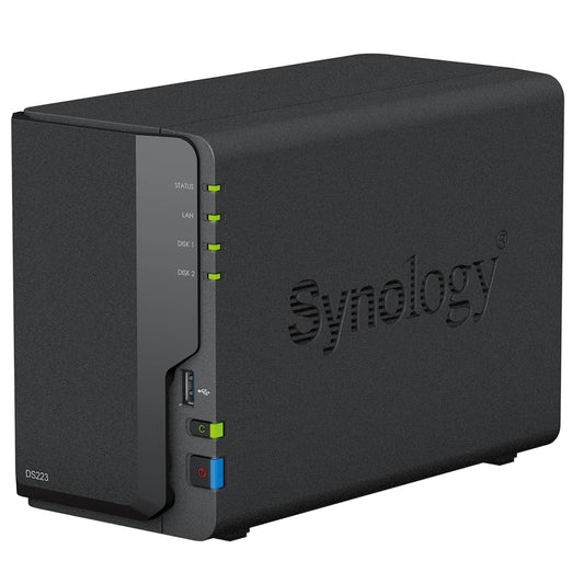 Synology 2-Bay DS223 Realtek-RTD1619B-CPU BRAS, Windows 10 Home