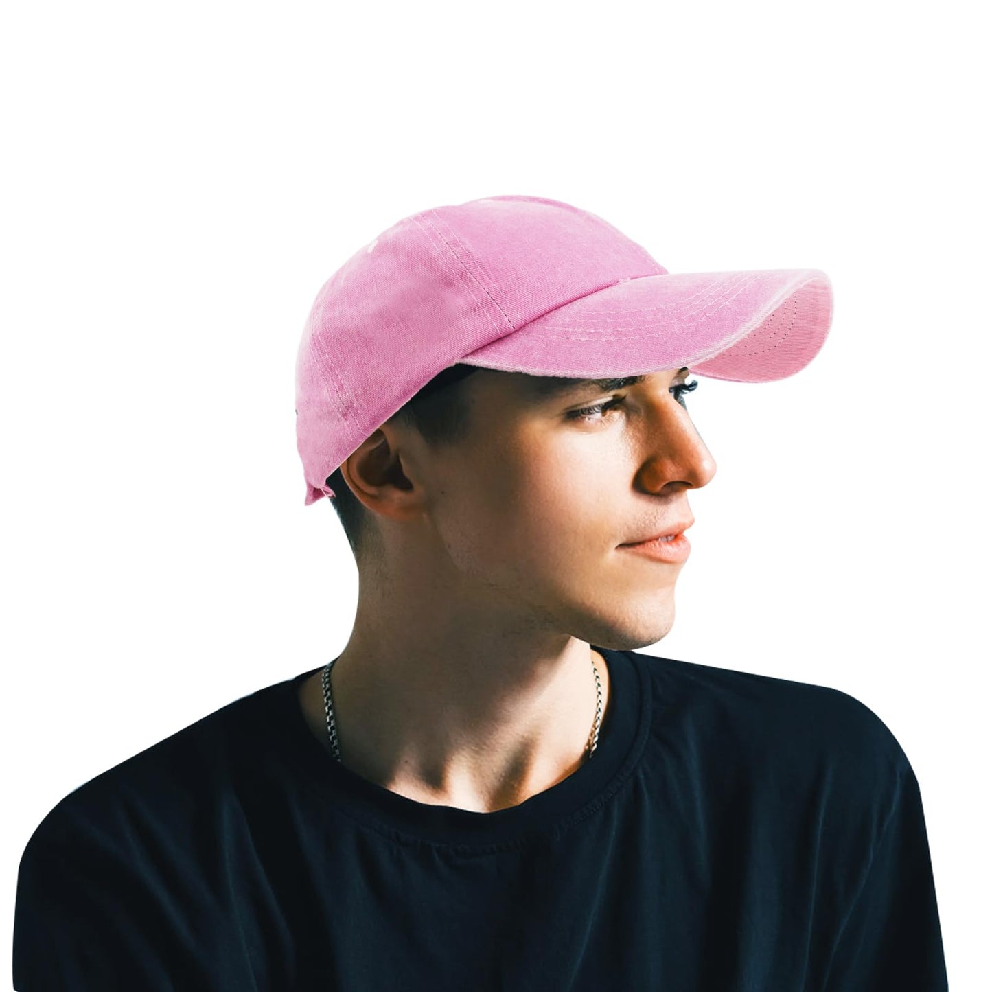 Aomig Casquette de Baseball, Style Rétro Ancien Anti-Soleil Baseball Cap, Homme Femme été Unisexe Réglable Casquettes Sport Extérieur Sunhat Chapeau(Rose)