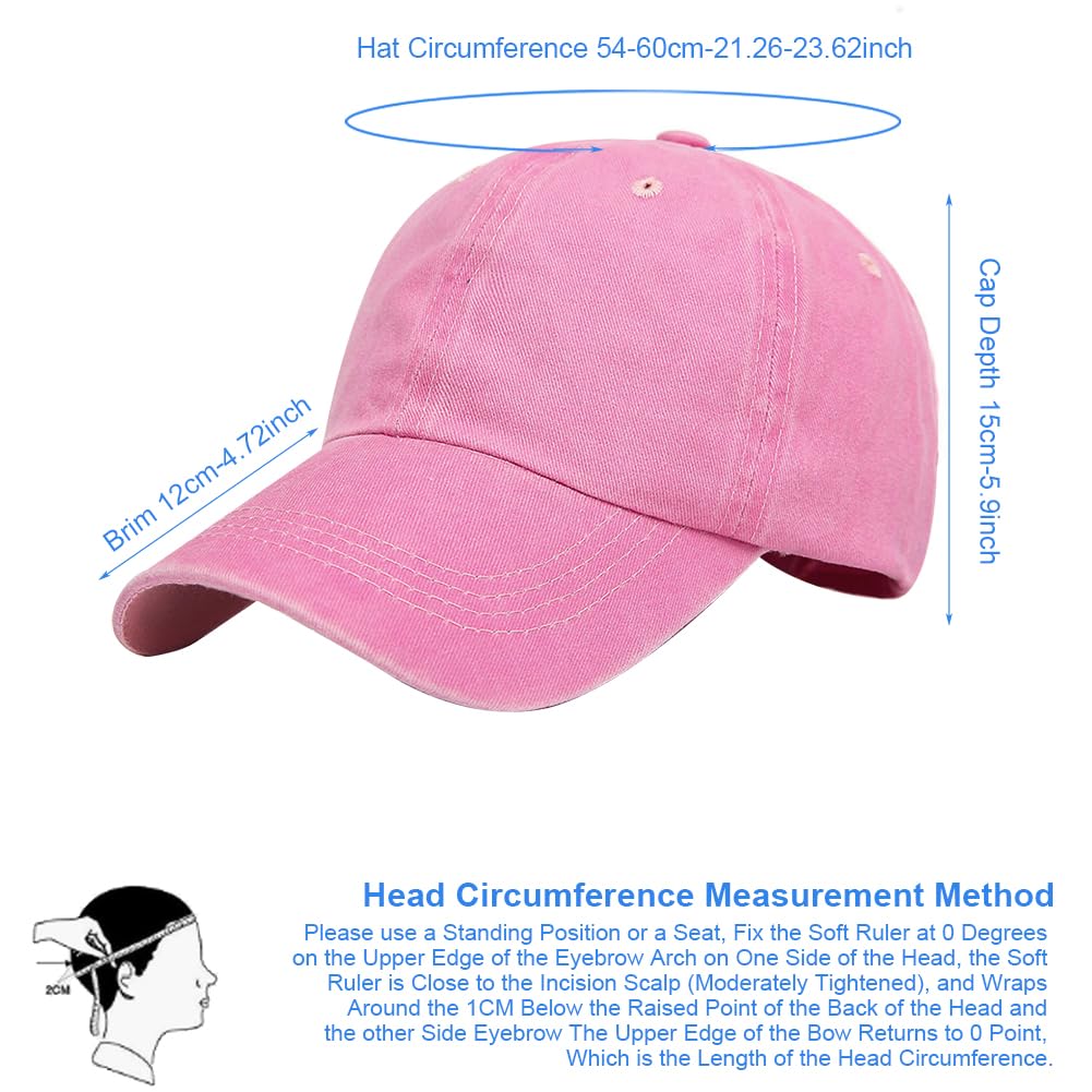 Aomig Casquette de Baseball, Style Rétro Ancien Anti-Soleil Baseball Cap, Homme Femme été Unisexe Réglable Casquettes Sport Extérieur Sunhat Chapeau(Rose)