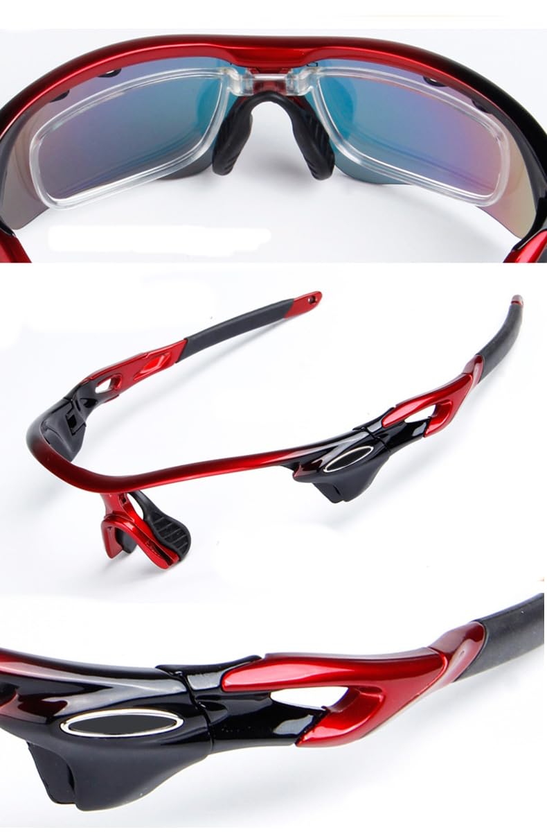 Lunettes de soleil vélo Lunettes de sport polarisées pour vélo de route et VTT, 5 verres colorés Anti-UV - Noir02