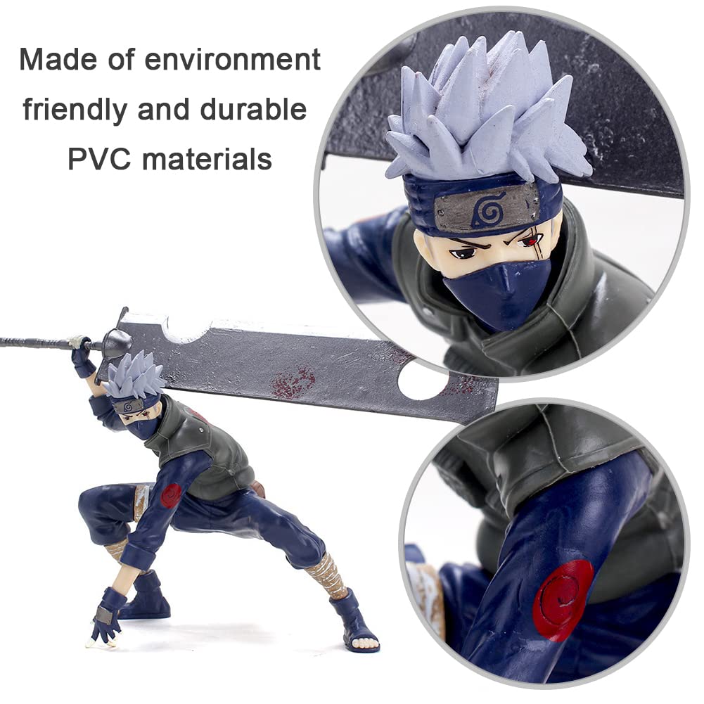 Kakashi Figurine, Kakashi Cartoon Model Statue, Anime Heroes Figurine PVC Décoration Poupée Personnages Modèle Super Figure Collectio pour ES Fans d'Anime, Enfants Anniversaire Cadeaux