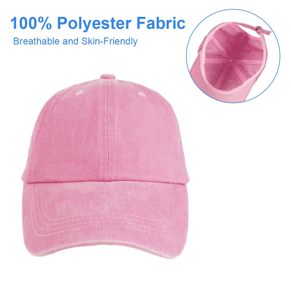 Aomig Casquette de Baseball, Style Rétro Ancien Anti-Soleil Baseball Cap, Homme Femme été Unisexe Réglable Casquettes Sport Extérieur Sunhat Chapeau(Rose)