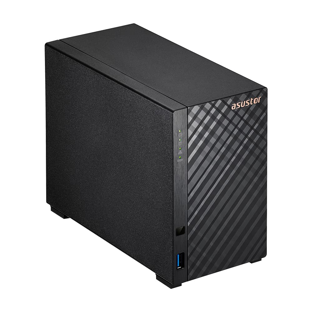 Asustor Drivestor AS1102T 2 Baies Serveur NAS Boîtier Quad Core 1.4 GHz CPU, 2.5GbE Port, 1 Go RAM DDR4 (sans Disque)