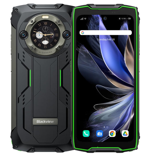 Blackview BV9300 Pro Smartphone Incassable(Lampe de Poche 100LM), 24GB+256GB, Batterie 15080mAh, 6.7'' 120Hz 2.3K Ecran, Caméra 64MP+32MP, Téléphone Débloqué Etanche IP68 Android 13, GPS NFC Vert