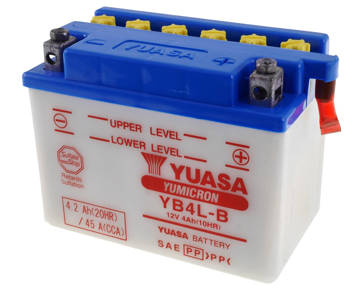 Batterie 12V4A Yuasa YB4L-B sans pack d'acide compatible avec Yamaha Aerox Mbk Nitro