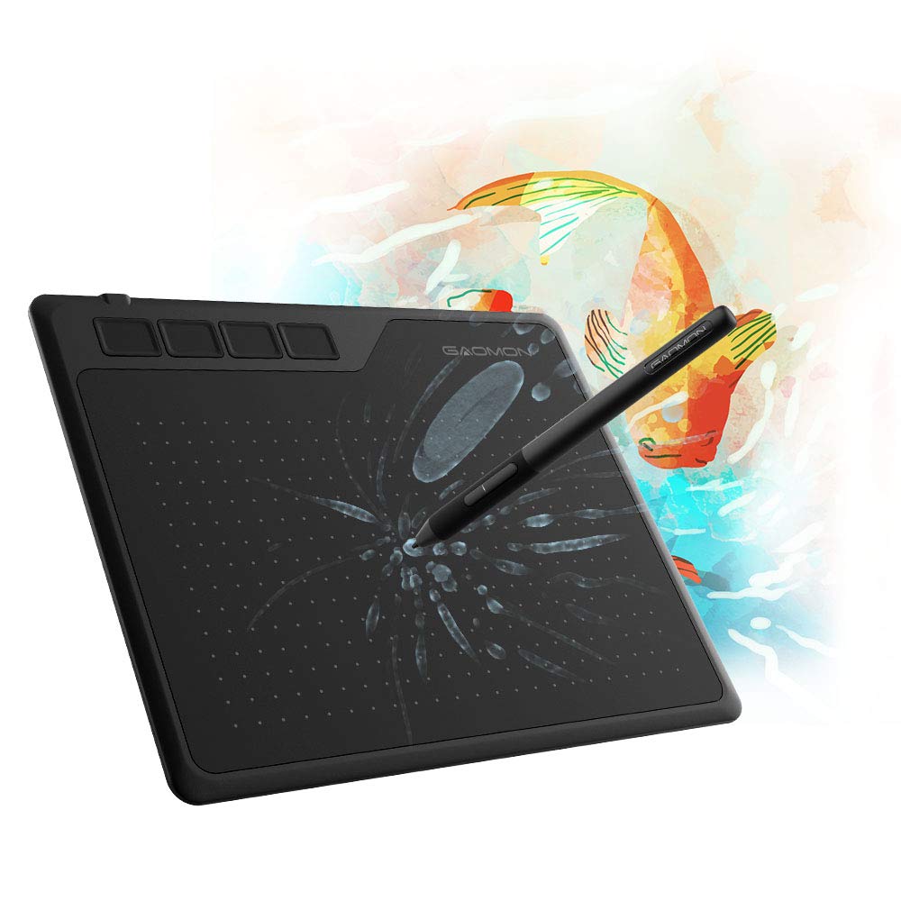 GAOMON S620 Tablette Graphique 6,5x4 Pouces de Sensibilité à la Pression de Niveau 8192 avec Stylet Passif et 4 Touches de raccourcis pour Dessiner et Jouer OSU