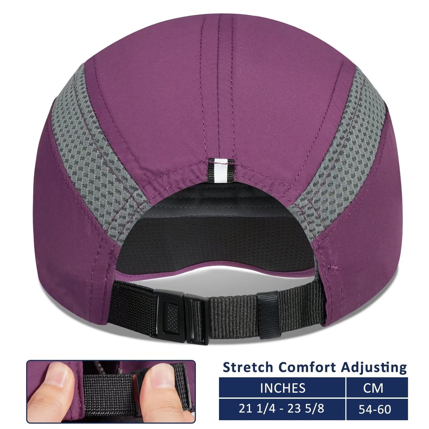 GADIEMKENSD Foldable Tech Running Hat for Women Cooling Ponytail Hats Light Quick Dry Baseball Caps Ultra-Thin Unstructured Gorras Para Mujer Fitted for Beach Tennis Travel Hiking Golf Dark Purple