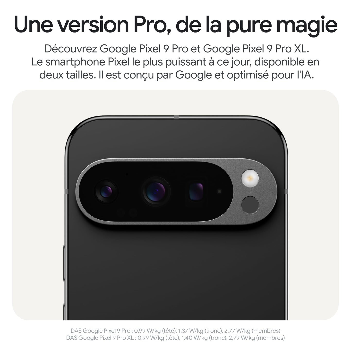 Google Pixel 9 Pro – Smartphone Android débloqué avec Gemini, Triple Appareil Photo arrière, 24 Heures d'autonomie et écran Super Actua 6,3 Pouces – Noir Volcanique, 256GB