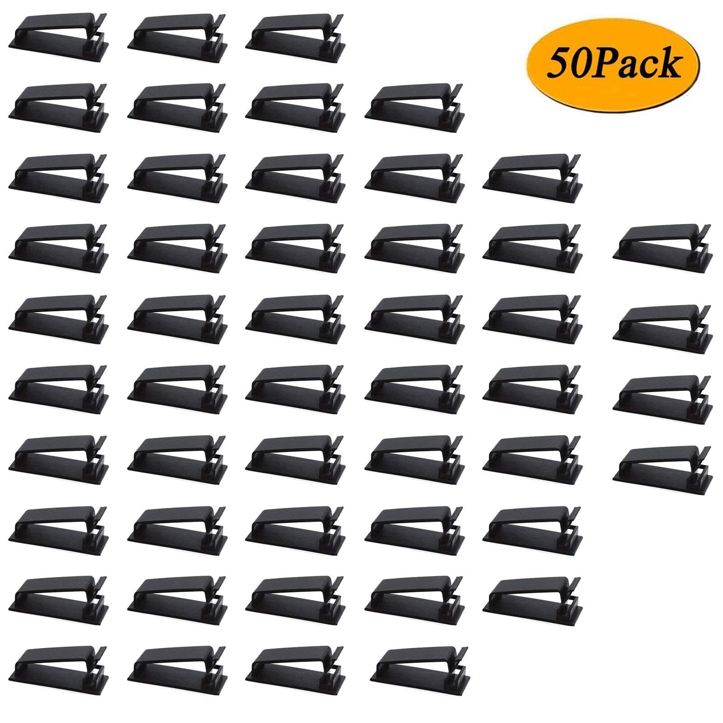 SOULWIT® Câble Management, 50PCS Clips de Câble Adhésifs pour Organiseur de Fils Electriques pour Câbles Ethernet et Système de Gestion de Câbles pour TV, PC, ordinateur portable, Bureau