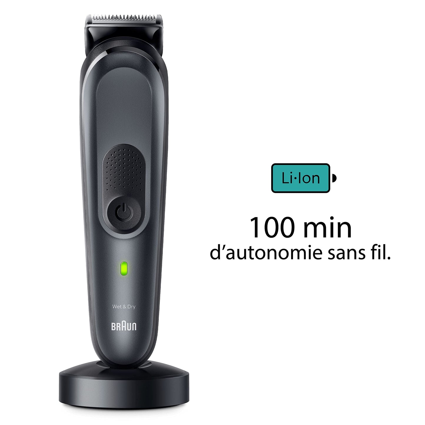 Braun Tondeuse Tout-En-Un Series 7 MGK7470, 17-en-1, Kit Styling Pour Hommes, Barbe, Cheveux Et Plus, Rasage Du Corps Avec Une Lame Ultra Affutée, Sabots Pour Sourcils Et Zones Sensibles, Étanche