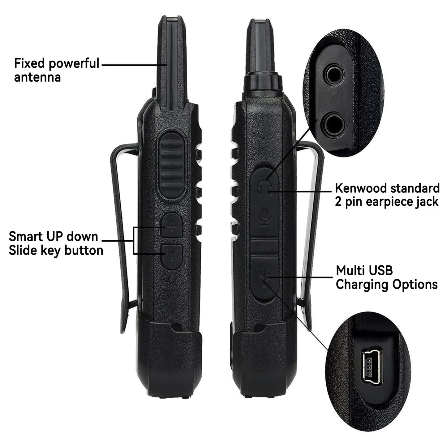 Retevis RT622 Talkie Walkie, Rechargeable Talkie Walkie avec Chargeur 6 Voies, PMR446 Ultra-légers, VOX, 16 Canaux, Professionnel Radio Bidirectionnelle pour L'école, Salle à Manger (Noir, 3 Paire)