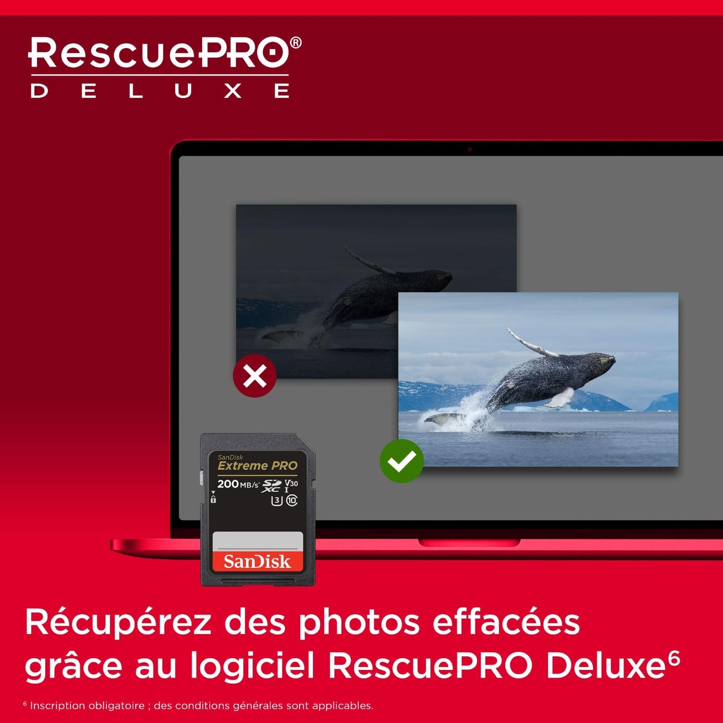 SanDisk 128 Go Extreme PRO carte SDXC + RescuePRO Deluxe, jusqu'à 200 Mo/s, UHS-I, Classe 10, U3, V30