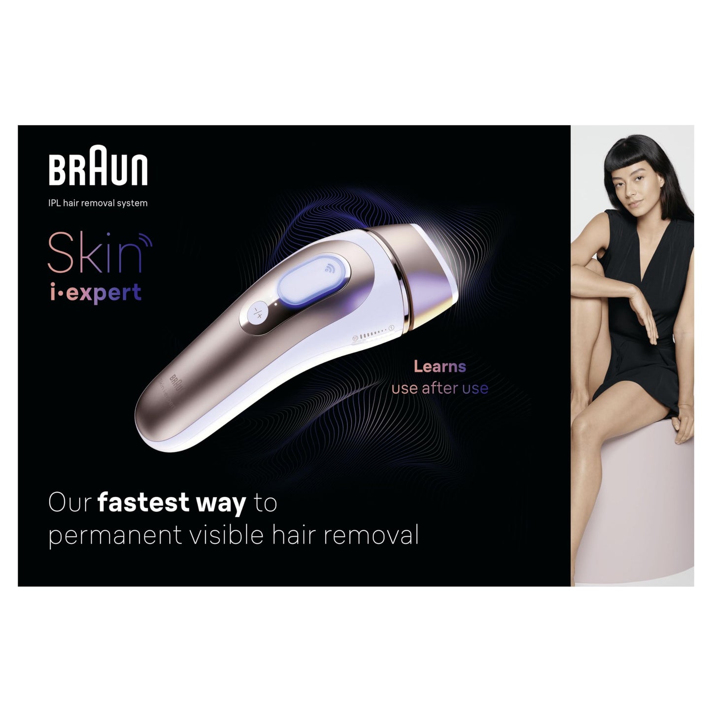 Braun Skin i·expert, Épilateur À Lumière Pulsée Intelligent, Épilation À Domicile, Alternative Au Laser, Avec Application, Vanity, Rasoir Venus, 4 Têtes Intelligentes, 1,5 an De Peau Douce, PL7387