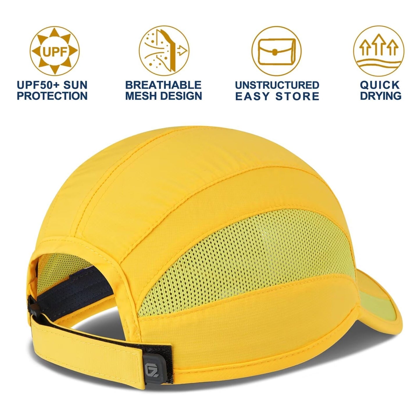 GADIEMKENSD Chapeau de Sport à Séchage Rapide UPF50+ Léger Respirant Doux Casquette de Course Extérieure pour Femmes Casquettes de Baseball Jaune