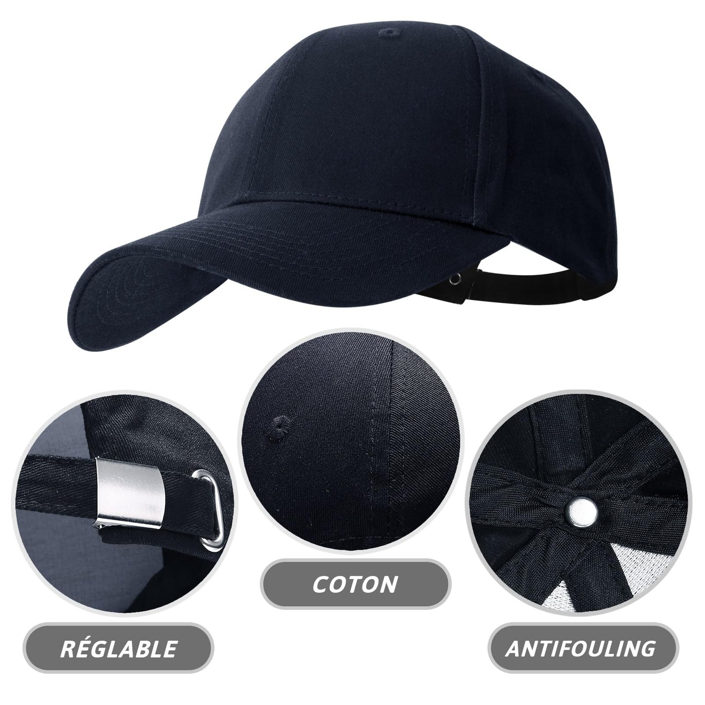 GWHOLE Casquette de Baseball, Casquette Bleu Marine, Casquette de Golf, Hat Hip Hop, Chapeaux à la Monde pour Homme et Femme