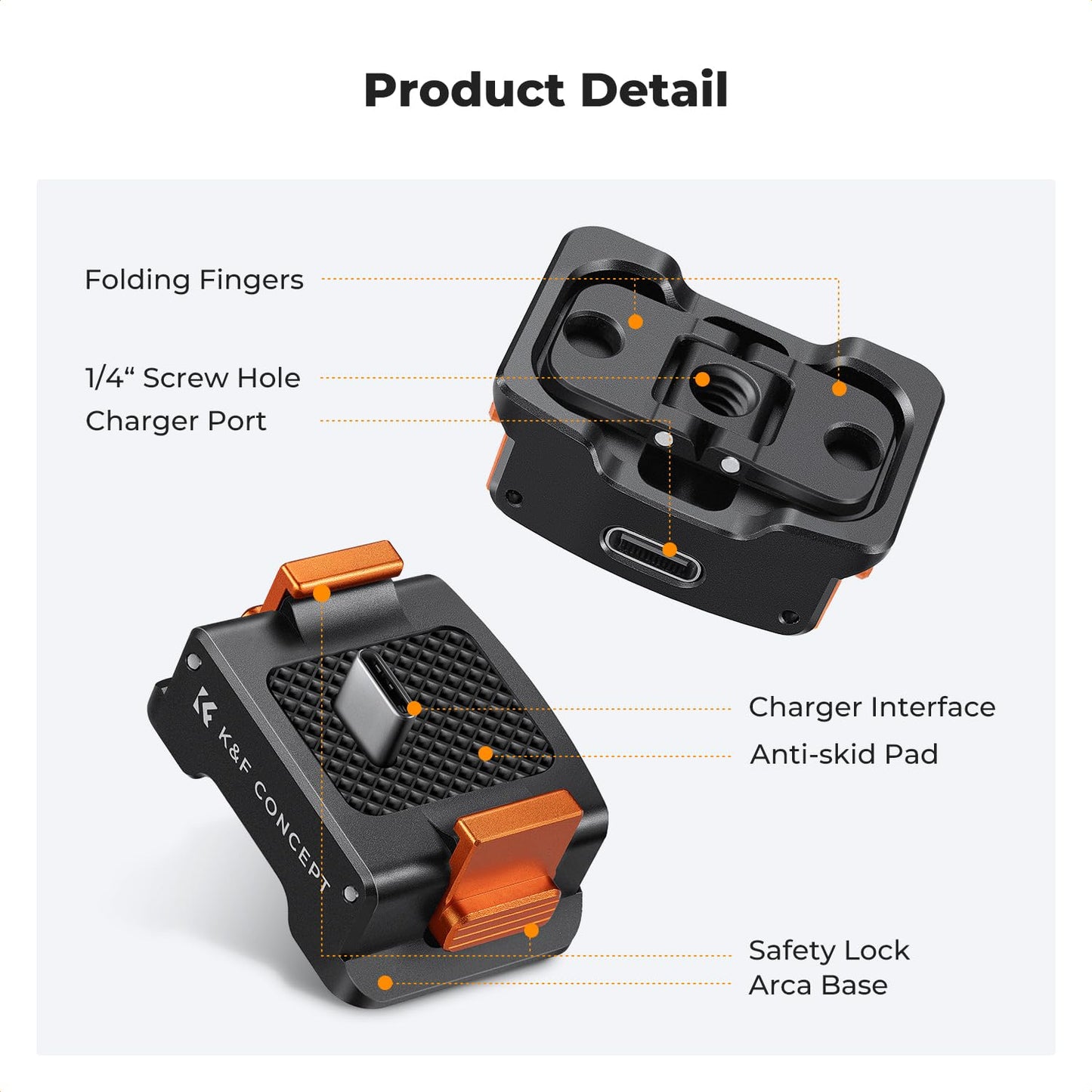 K&F Concept Support Adaptateur de Charge et Vis en T Forme et Plateau Rapide en L Accessoires pour DJI osmo Pocket 3