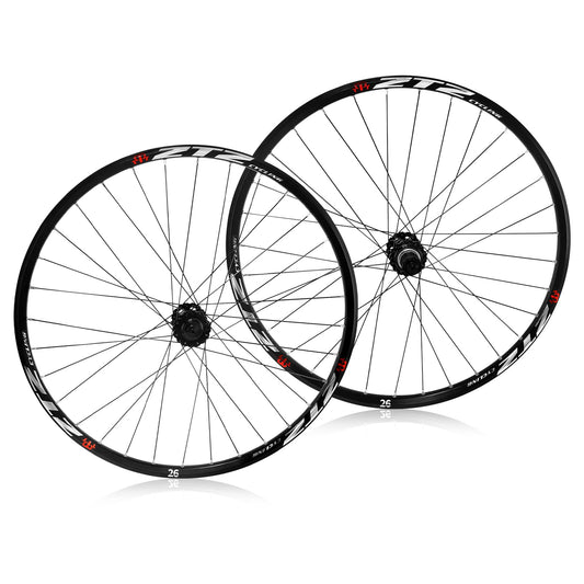 ZTZ Roues de VTT de 66 cm/69,8 cm/73,7 cm, jantes ultra légères en alliage d'aluminium 32H, roues de vélo haute résistance, frein à disque à dégagement rapide, compatible avec cassette 7-12 vitesses