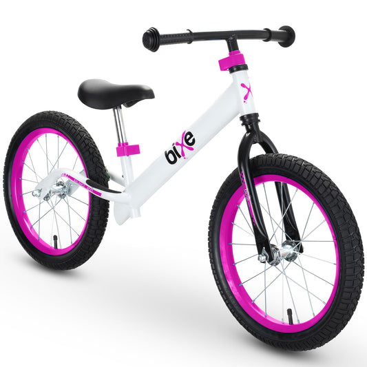 Bixe Vélo d'Équilibre en Aluminium pour Enfants - Draisienne 16 Pouces Velo sans Pedale Entraînement Sportif - Vélo Enfants de 5 6 7 8 et 9 Ans Draisienne sans Frein - Rose