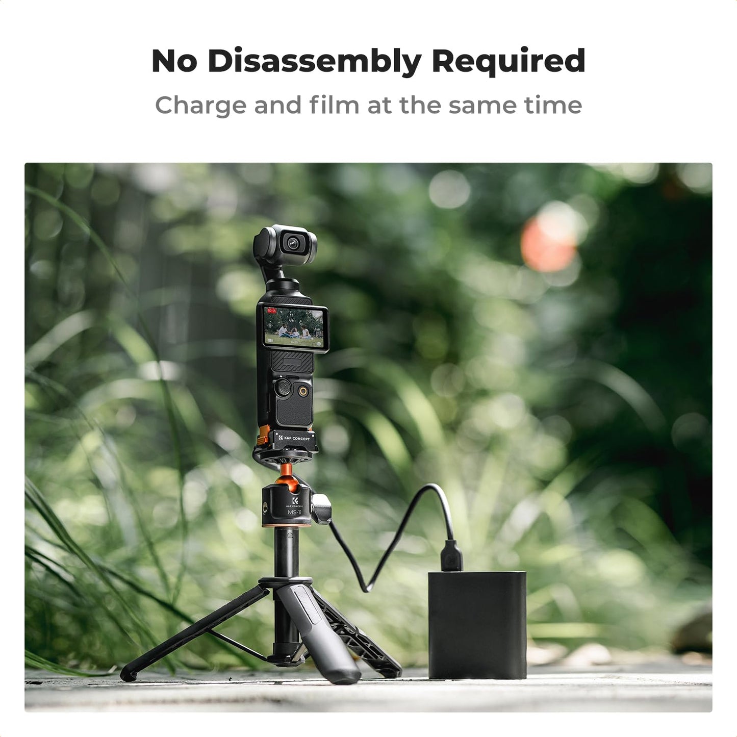 K&F Concept Support Adaptateur de Charge et Vis en T Forme et Plateau Rapide en L Accessoires pour DJI osmo Pocket 3