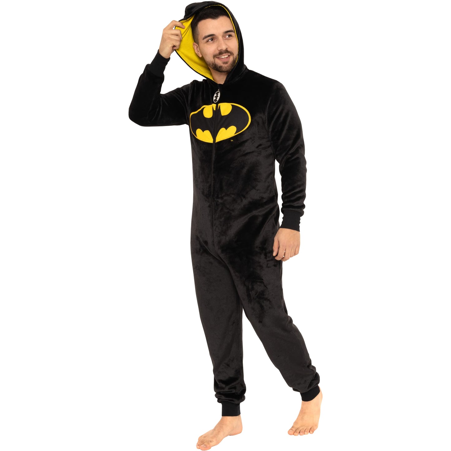 DC Comics Grenouillère Batman | Grenouillere Adulte Homme | Pyjama Homme Grenouillere | Noir | M