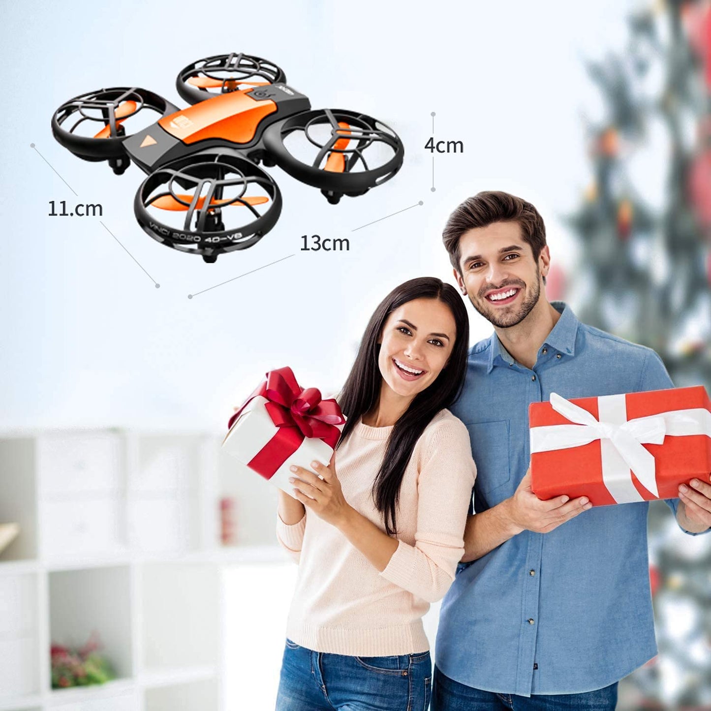 4DRC V8 Mini Drone avec Caméra 720P WiFi FPV, 20 Minutes de Vol, Induction de Gravité, Vol de Trajectoire, Mode sans Tête, 360° Flips,Vol Stationnaire, pour Les Débutants et Les Enfants