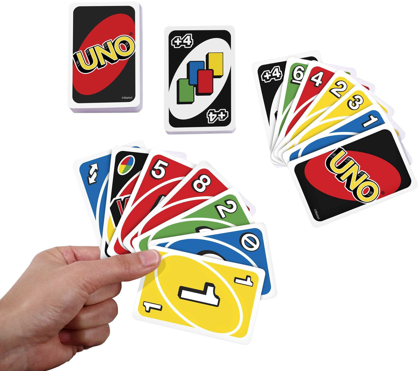 Mattel Games UNO Classique, Jeu De Cartes Familial pour Enfants Et Adultes, Jeu De Société pour Soirée Jeux en Famille Ou en Voyage, 2 À 10 Joueurs, Jouet pour Enfant de 7 Ans et Plus, W2087