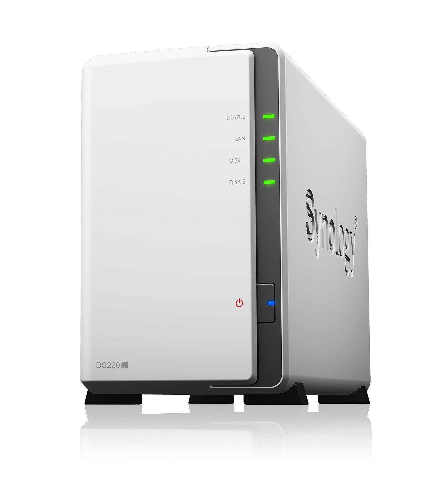 Synology DS220j Station de Disque NAS 2 Baies (Realtek RTD1296 512 Mo de RAM, 1 Port RJ-45 1 GbE) avec 2 disques durs WD Red Plus 4 to (WD40EFZX - 68AWUN0)