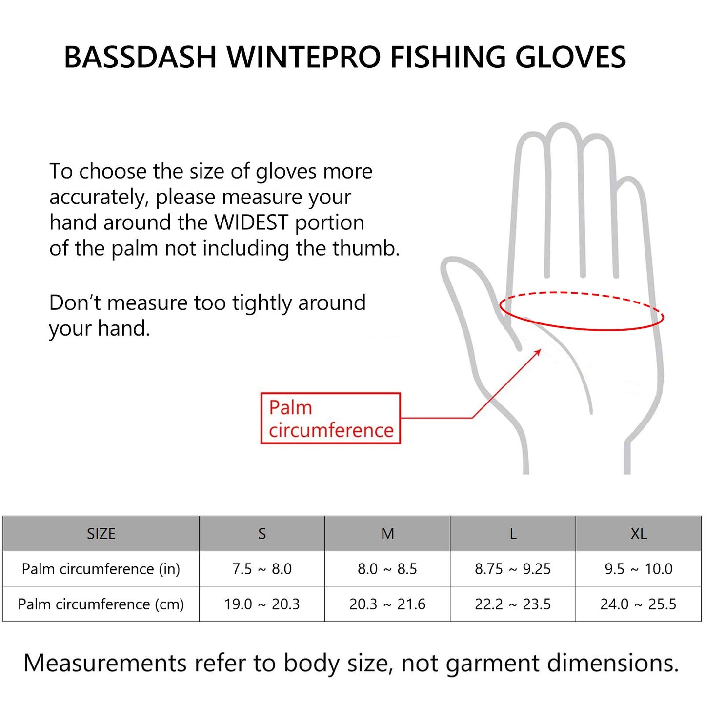 Bassdash WintePro Gants de pêche isolés hydrofuges avec Doublure en Polaire pour Temps Froid Gants d'hiver pour Homme et Femme Idéal pour la pêche sur Glace, la Chasse, la Photographie, la randonnée