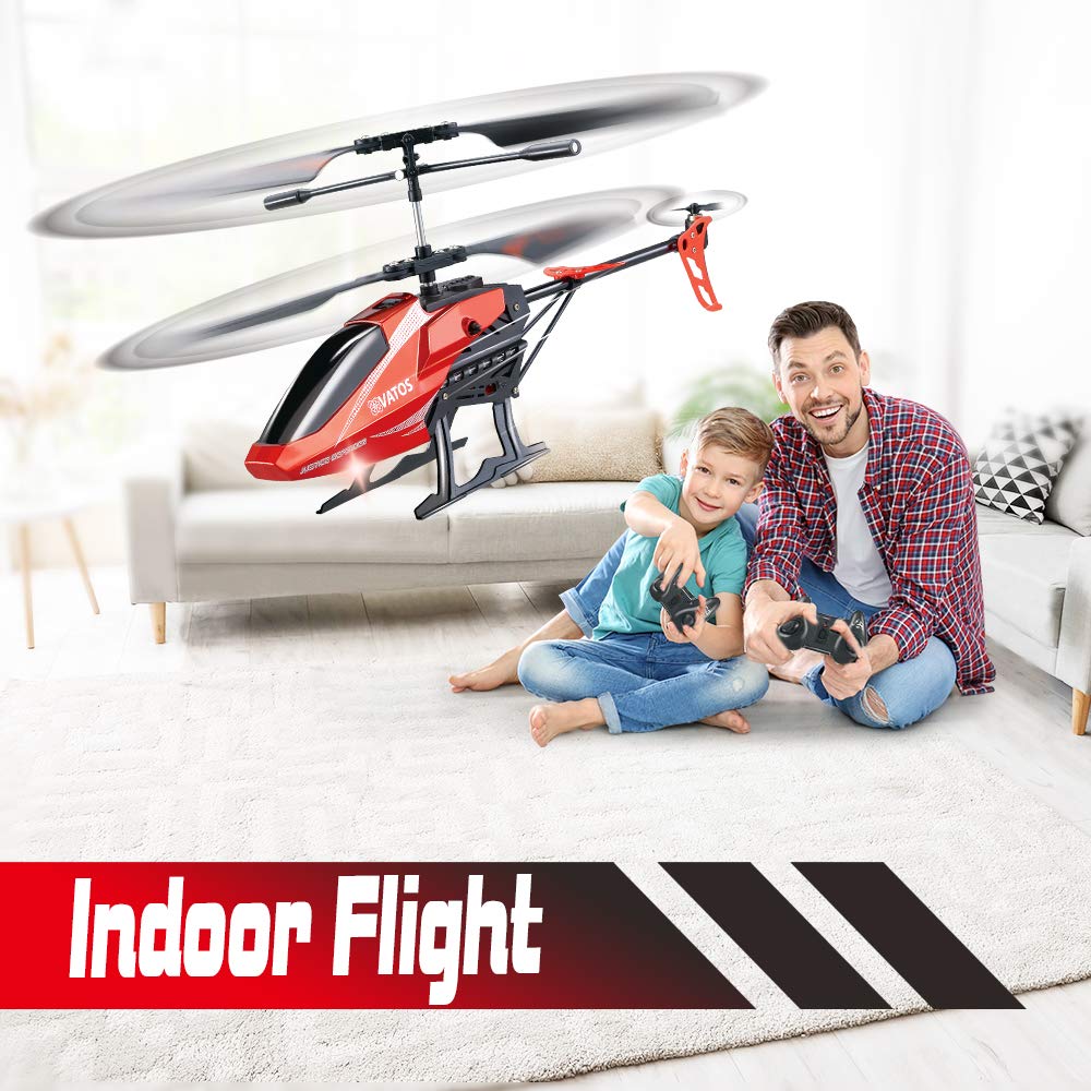 VATOS Hélicoptère télécommandé RC Enfants: Altitude Hold Hobby Avion Gyro & LED Light 3.5 Channel Micro Jouet d'intérieur pour Les garçons Adultes