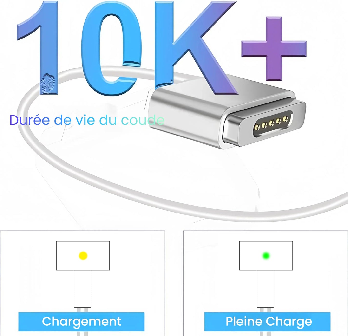 COOYA Mac Book Pro Chargeur 60W T-Tip Alimentation du Chargeur Magnétique Chargeur Universel pour Ordinateur Portable Compatible avec Mac Book Air/Mac Book Pro 13 Pouces (Après 2012)