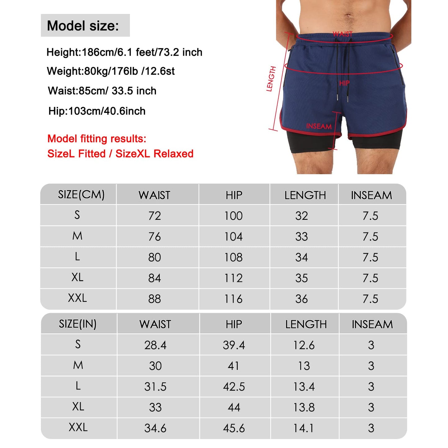 Superora Short de Course Hommes Short de Compression Gym Fitness Workout 2 en 1 Short avec Poche téléphone et Poches zippées