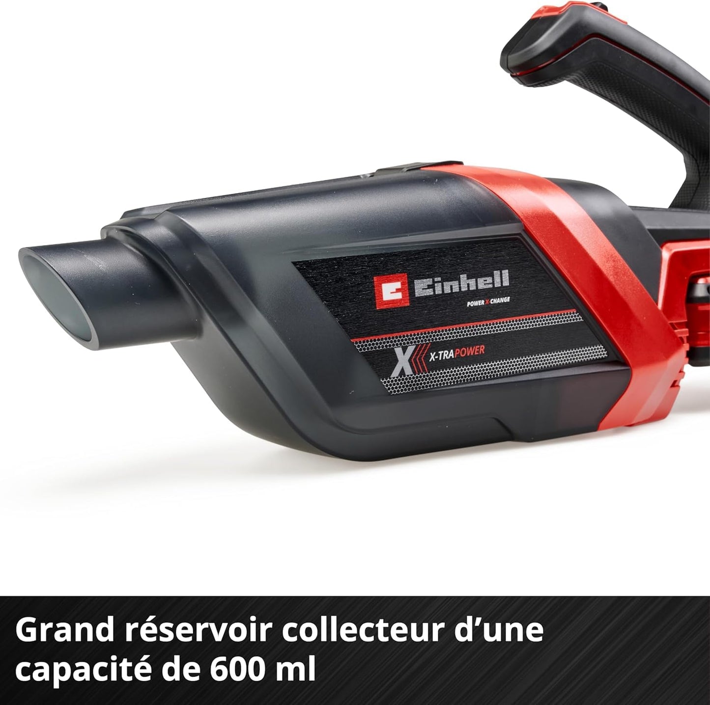 Einhell Aspirateur à main sans fil TE-HV 18/06 Li - Solo Power X-Change (18V, Colecteur de poussière 600 mL, avec accessoires) Livré sans batterie ni chargeur