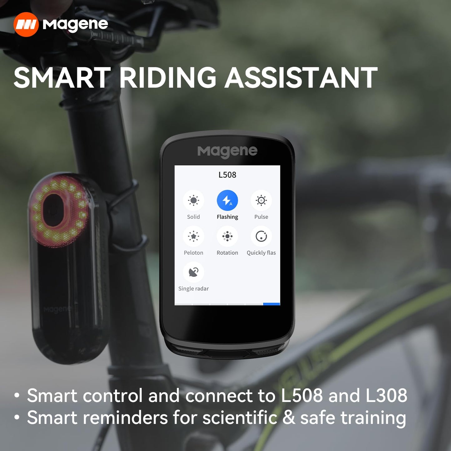 Magene C506 GPS Compteurs Vélo sans Fil, Navigation par Carte, Écran Couleur Tactile, Entraînement Cycliste, Rappels Intelligents, WiFi&Bluetooth, IPX7