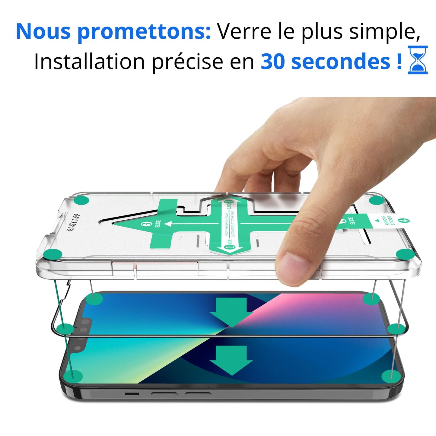 Deppa [2 pièces Verre Trempé Iphone 14 et Iphone 13/13 Pro (6.1) [Couverture Complète] Avec Kit d’Installation Facile - Film de Vitre Protection écran screen [Guide d’Installation en Vidéo]