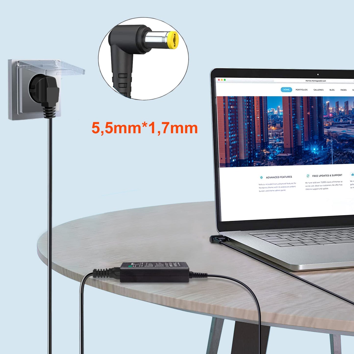 DTK Computadora portátil Cargador Fuente de alimentación Adaptador Unidad de alimentación Para portátil Acer Output: 19V 4.74A 90W Cargadore y adaptadore Conector: 5.5 * 1.7mm