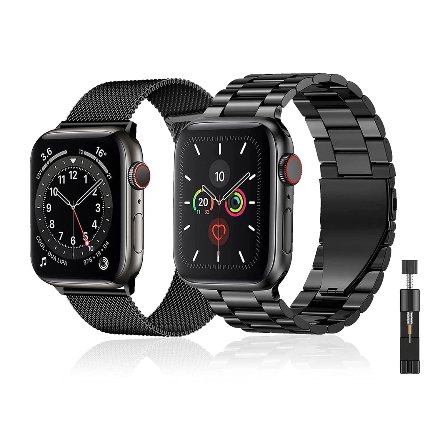 baklon Compatible avec Bracelet Apple Watch 42/44/45/49mm en Acier Inoxydable Metal pour Bracelet iWatch Series Ultra2/Ultra/SE2/SE/9 8 7 6 5 4 3 2 1 Noir