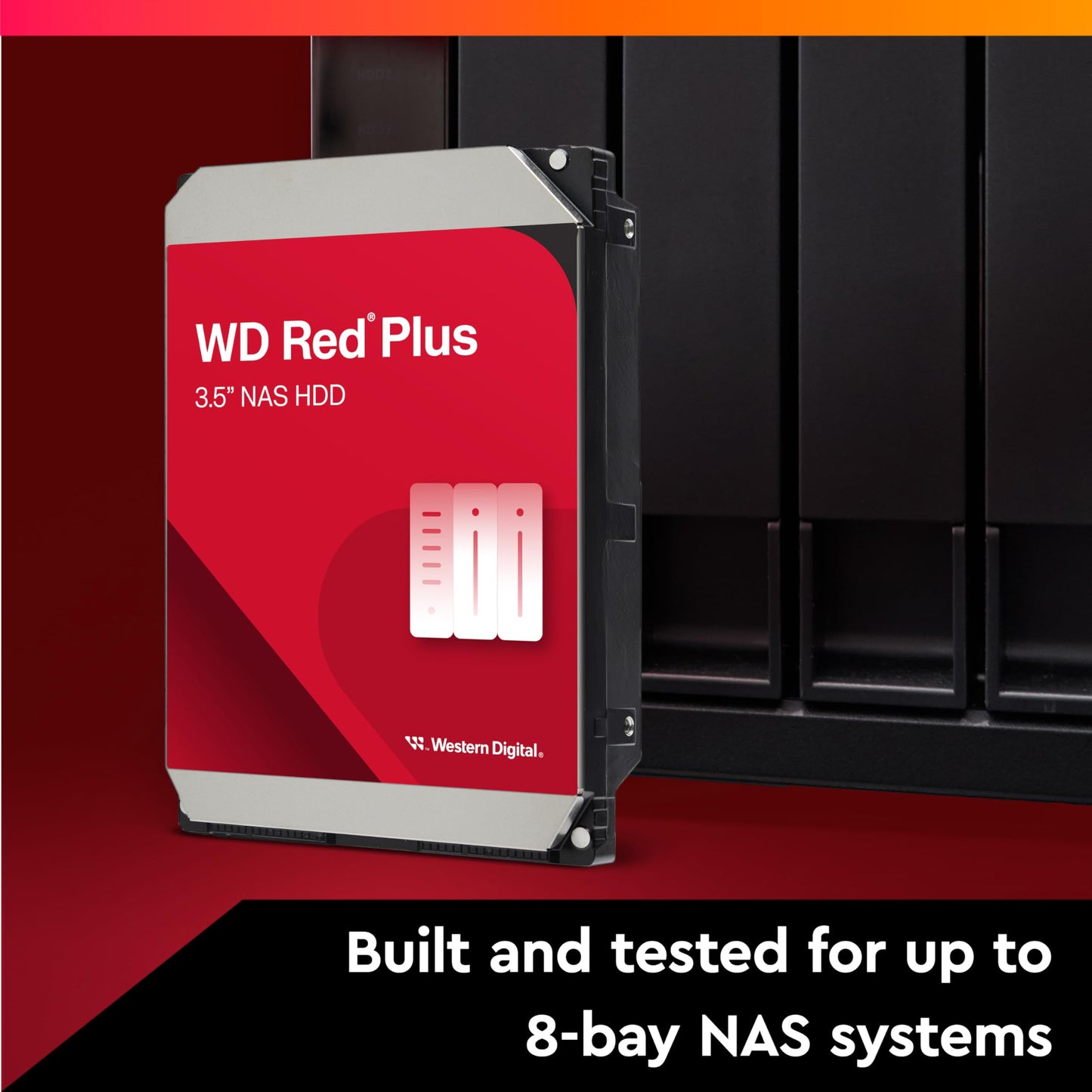 WD Red Plus 4 To Disque dur Interne 3.5" dédié NAS, 5400 RPM Class, SATA 6 GB/s, CMR, 256MB Cache, Garantie 3 ans