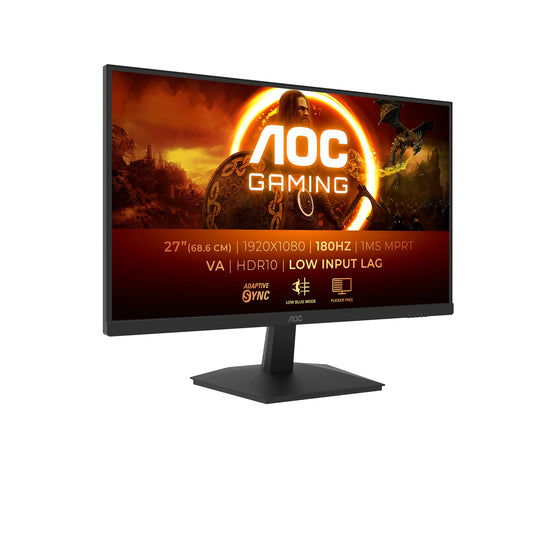 AOC Gaming 27G15N, Moniteur Full HD 27 Pouces, 180 Hz, VA Rapide, 1 ms, synchronisation adaptative, HDR10, Faible décalage d'entrée (1920 x 1080, HDMI 2.0, DisplayPort 1.4)