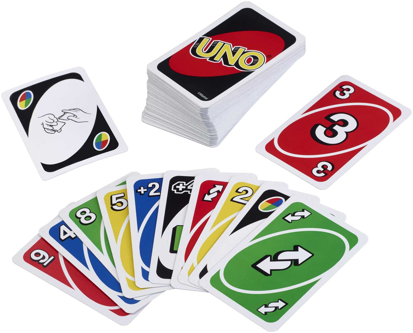 Mattel Games UNO Classique, Jeu De Cartes Familial pour Enfants Et Adultes, Jeu De Société pour Soirée Jeux en Famille Ou en Voyage, 2 À 10 Joueurs, Jouet pour Enfant de 7 Ans et Plus, W2087