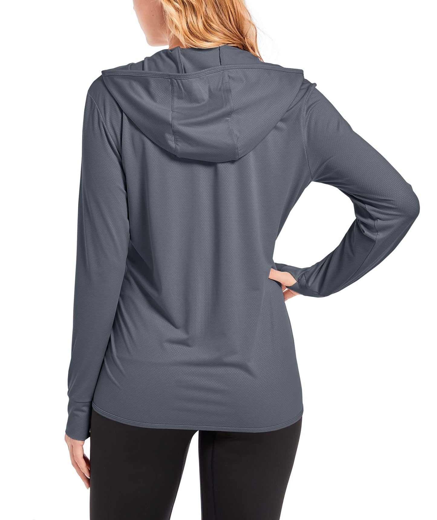 TACVASEN Veste pour Femmes Protection UV Léger Hoodies de La Plage pour Natation UPF 50+ Tops de Protection Sun Chemises de Full Zip Gris Foncé