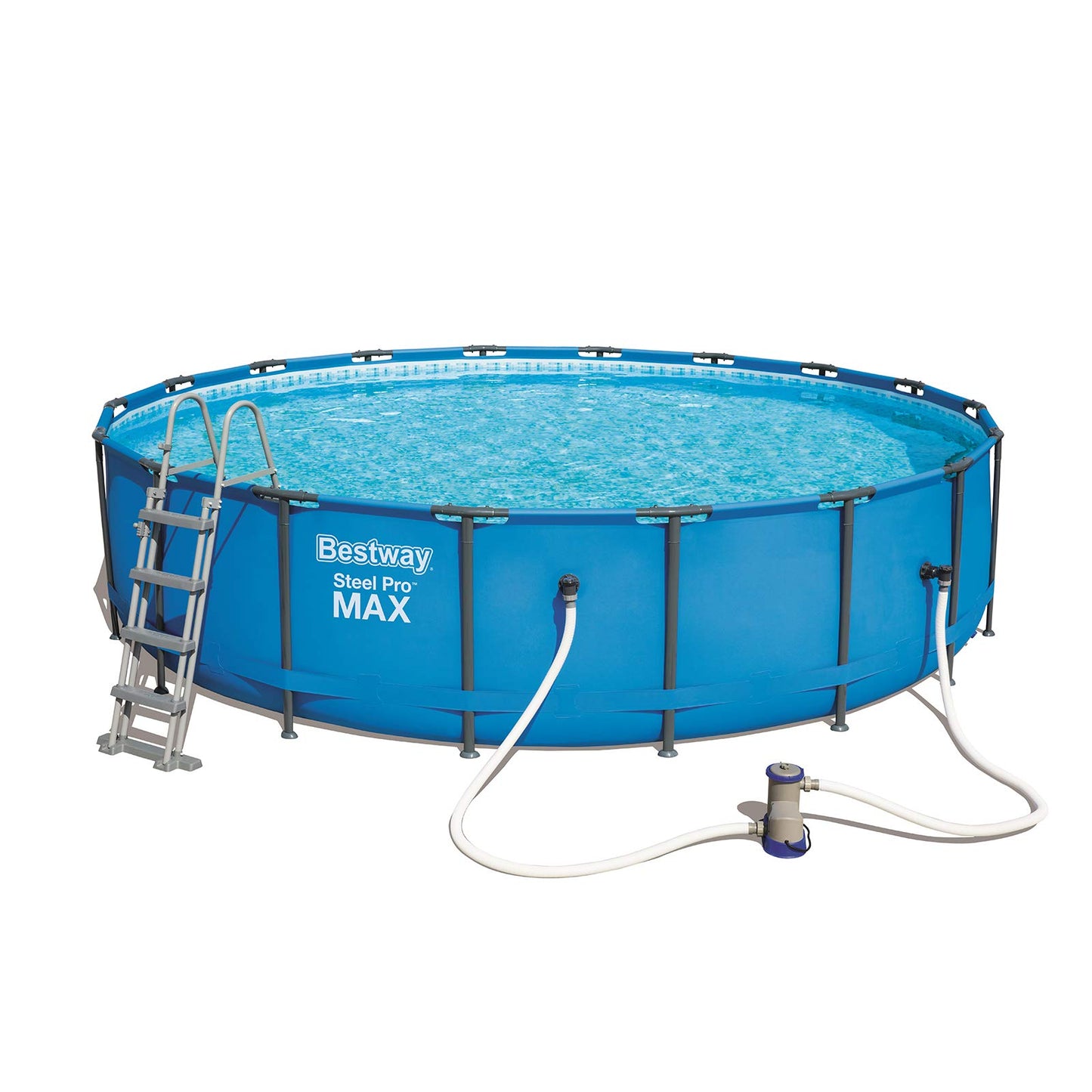 Bestway - Piscine tubulaire autoportante - ø 5.49 x 1.22 m - Bleue - Inclus pompe filtrante 3,028m3/h, épurateur à cartouche Dacron II tapis de sol, bâche de couverture, échelle