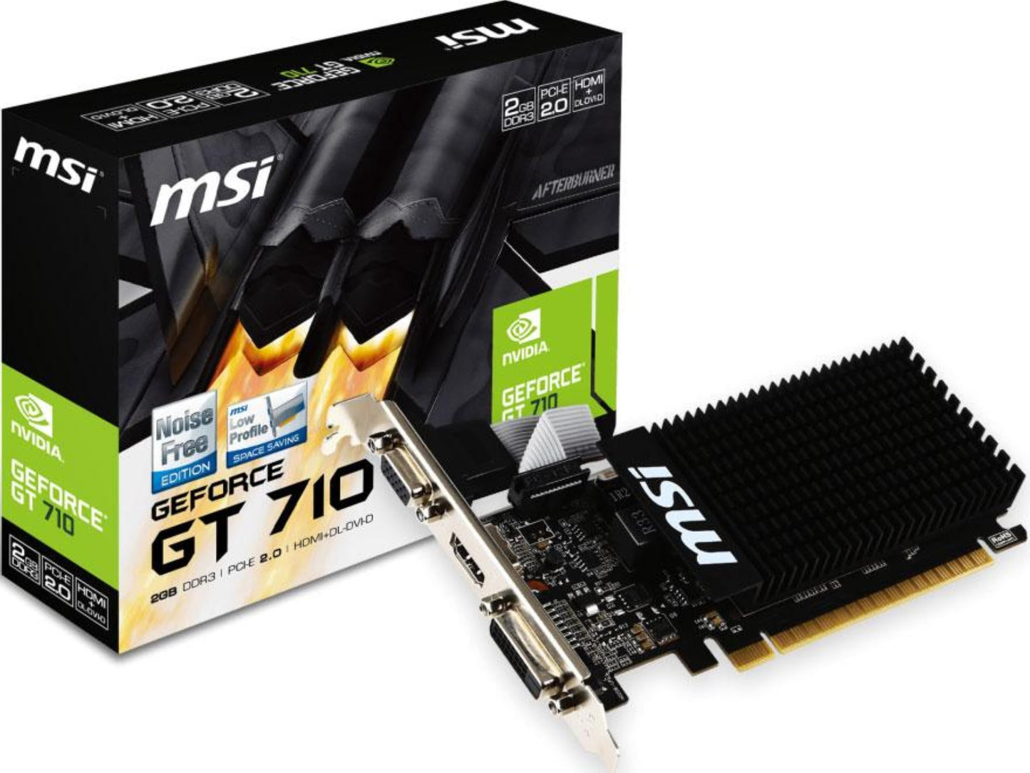 MSI GT 710 2GD3H LP Carte Graphique Nvidia GT710 954 MHz 2048 Mo PCI Express Noir