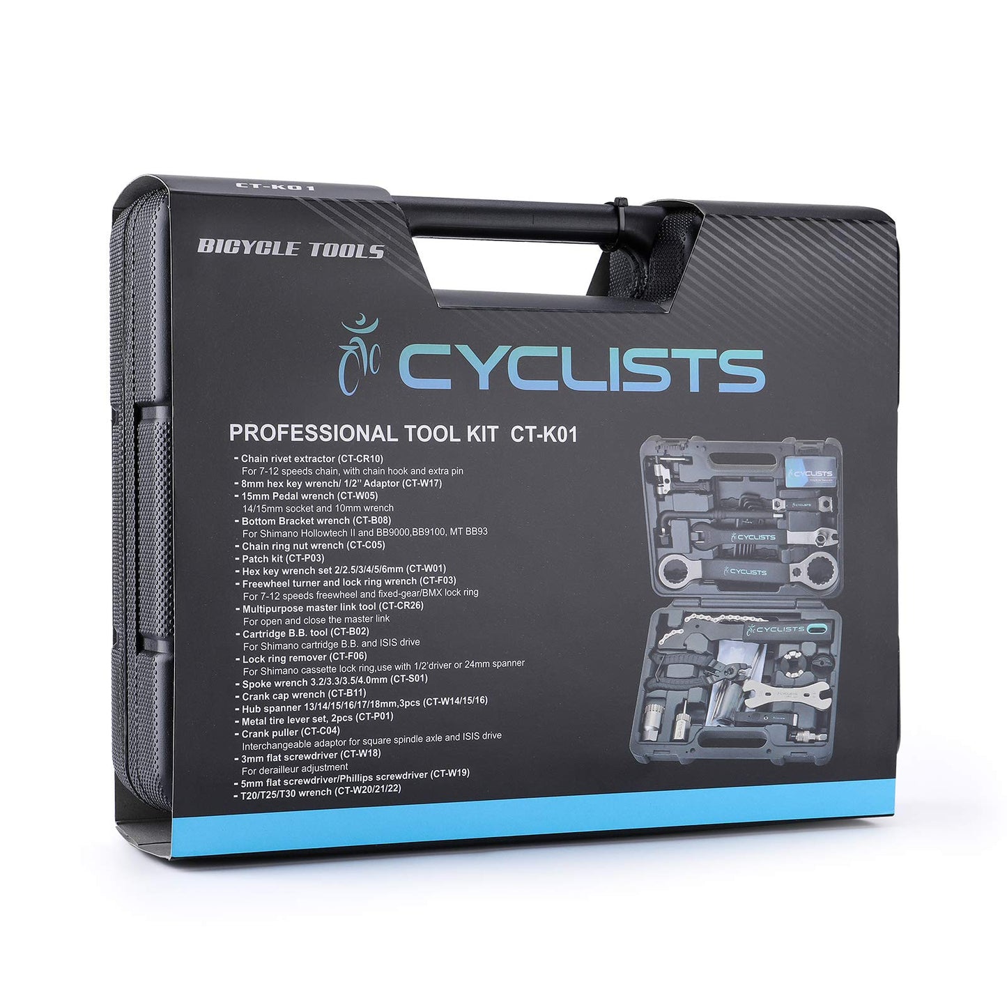 Cyclists Boîtes à outils de Réparation pour Vélo 23 pièces Kits de réparation pour Vélo pour VTT, vélo de ville, vélo de route