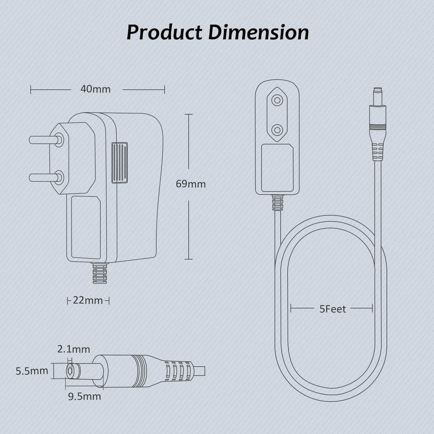 Zolt 36W 12V 3A Alimentation Universelle 12V 1A 2A 3A Transformateur d'alimentation AC avec 9 Prises DC pour l'électronique, 3000mA Max.