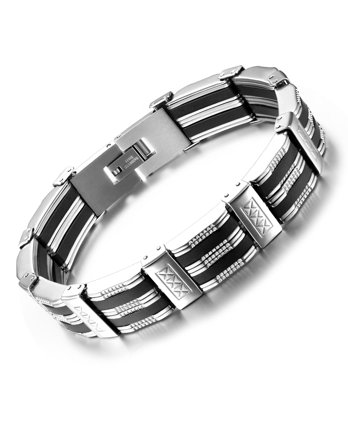 YADOCA Bracelet Hommes Acier Inoxydable Gourmette Homme Bracelets pour Hommes Garçons Argent Bracelet 19cm/21cm Bijoux Homme Cadeau pour Papa Fils Frère Mari