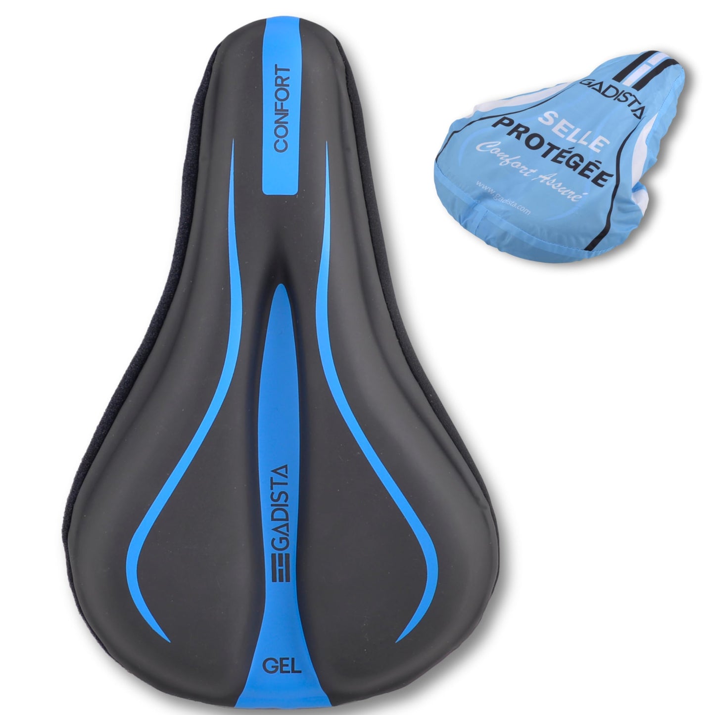 GADISTA France - Housse de Selle de Vélo en Gel, Couvre Selle Velo Ultra Confortable pour VTT, Vélo de Route, E-Bike, et Vélo Spinning - Hommes et Femmes