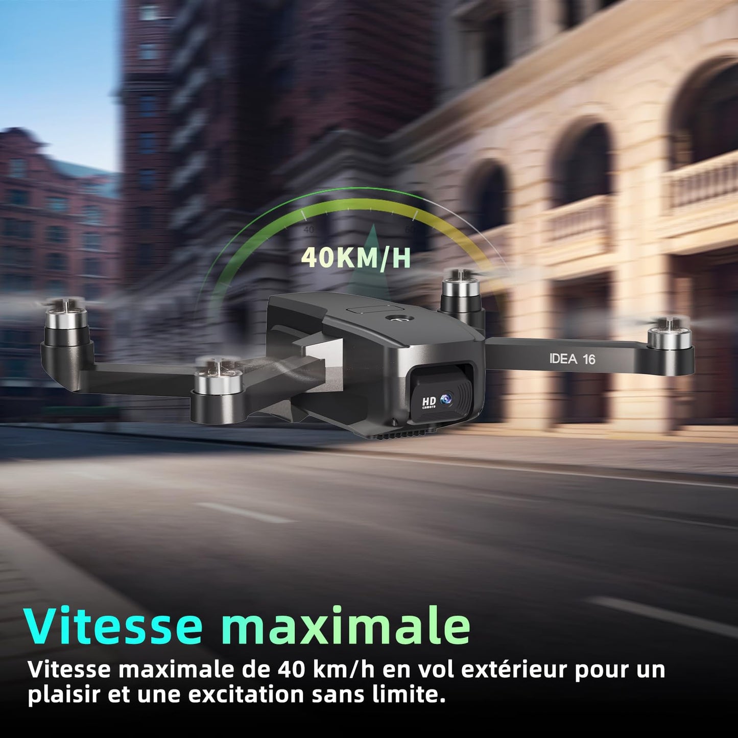 Drone avec Camera 4K HD Transmission WiFi 5G Moteur sans Balais Vitesse de Vol Maximale 40km/h Résistance au Vent Niveau 4 Drones pour Débutants avec 2 Batteries