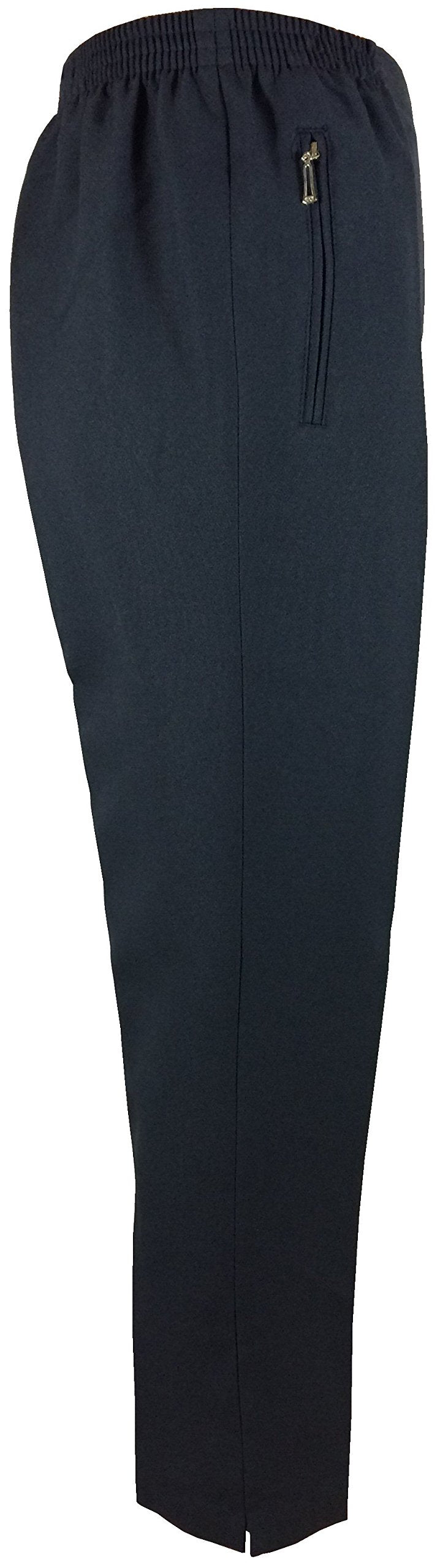 K-Milano Pantalon pour femme avec taille élastique, idéal pour les personnes âgées, poches zippées sécurisées et plis., anthracite, 42-44