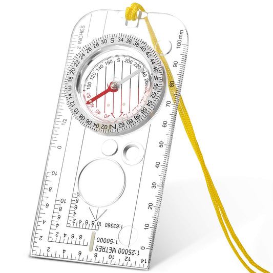 Skylety Boussole de Navigation Boussole d'Orientation Boussole d'Éclaireur Boussole de Randonnée avec Déclinaison Ajustable pour Lecture d'Expédition, Navigation (12,5 x 6,0 cm)