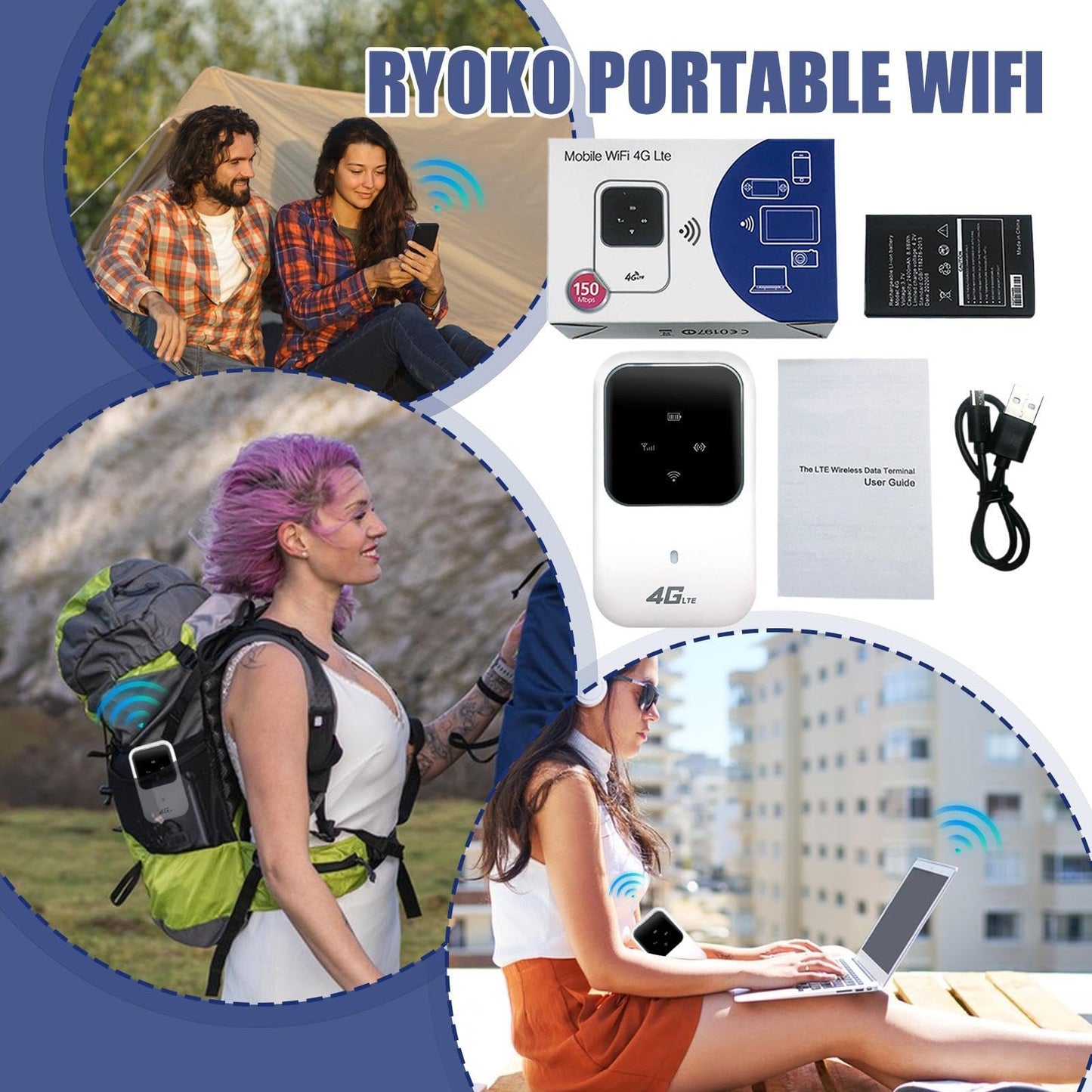 WiFi Portable, Point D'accès WiFi Portable, Réseau sans Fil Portable sans Fil, Point D'accès Mobile Haut Débit WiFi, Dispositif De Point D'accès Mobile, Routeur WiFi De Voyage Pratique